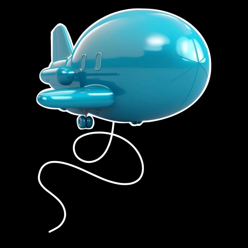 Flugzeug Ballon - Blau