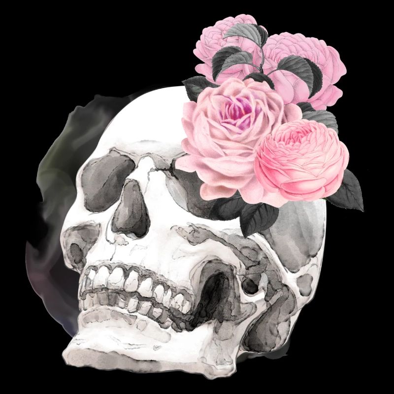 Nuit fleurs gothique goth crâne mort crâne punk