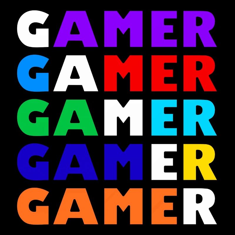 Gamer blanc multicolore retro