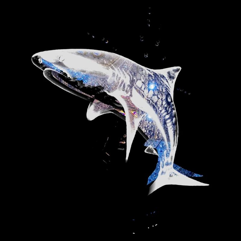 Requin, Requins, Poisson, Requin, Graffiti, Coloré, Gris