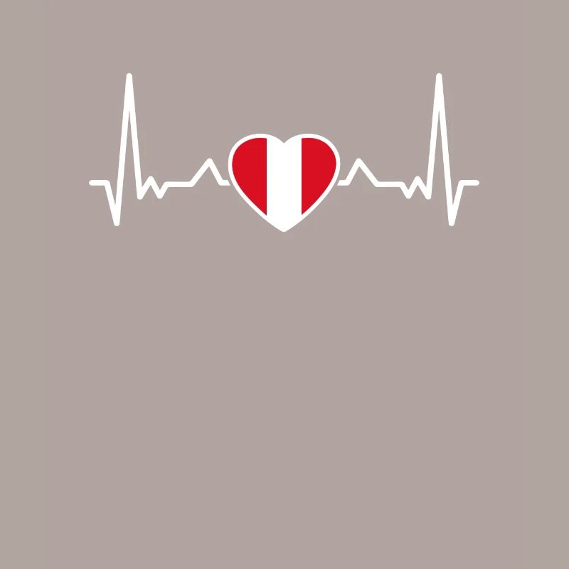 Peru Heartbeat Peruvian Flag Peruvian