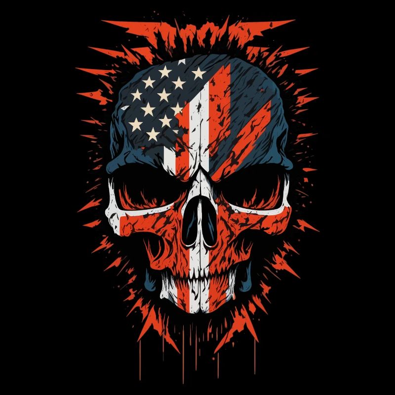 American Flag Skull