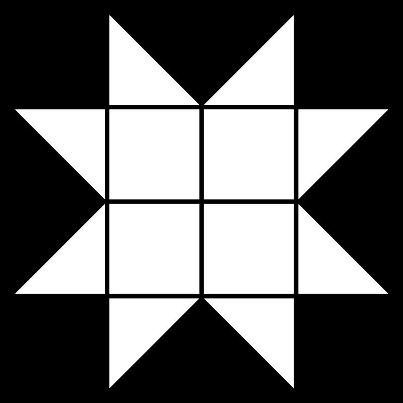 Étoile de triangles et de carrés