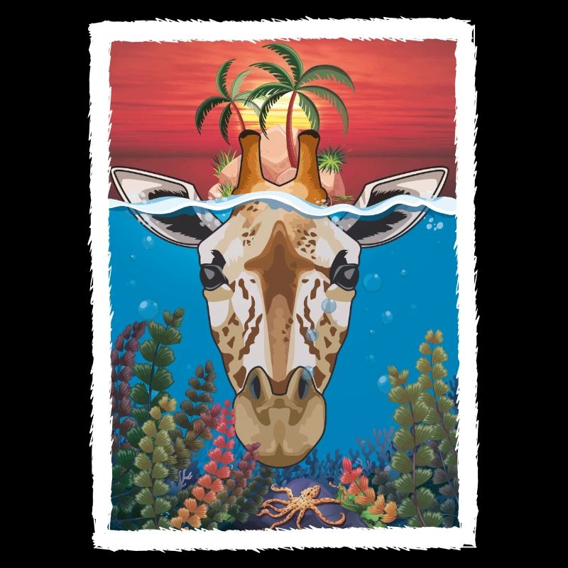 Giraffe unter Wasser 2