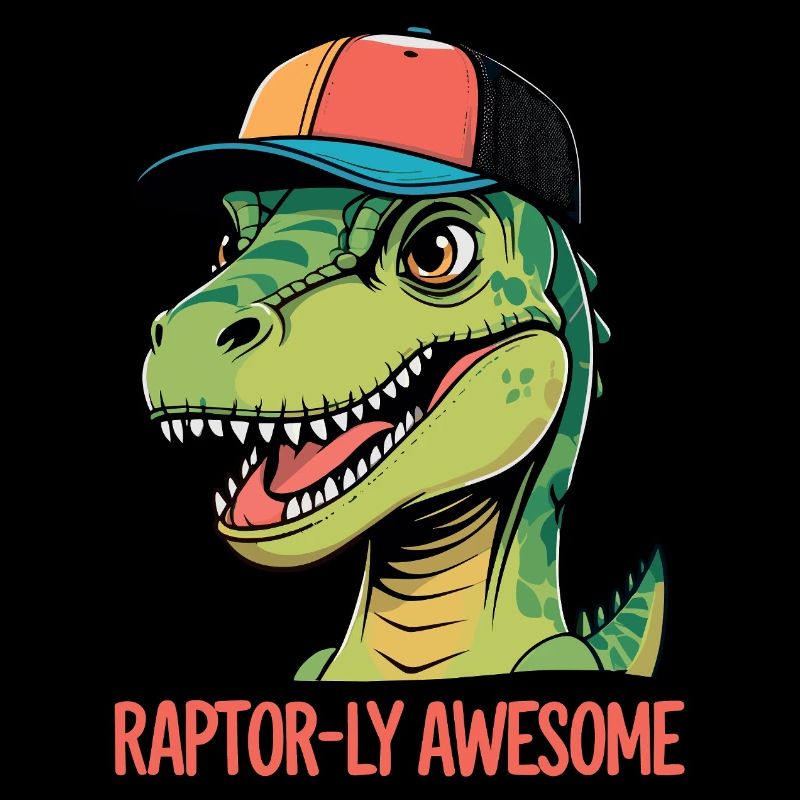 Cool Raptor with Cap - Raptor-ly Awesome