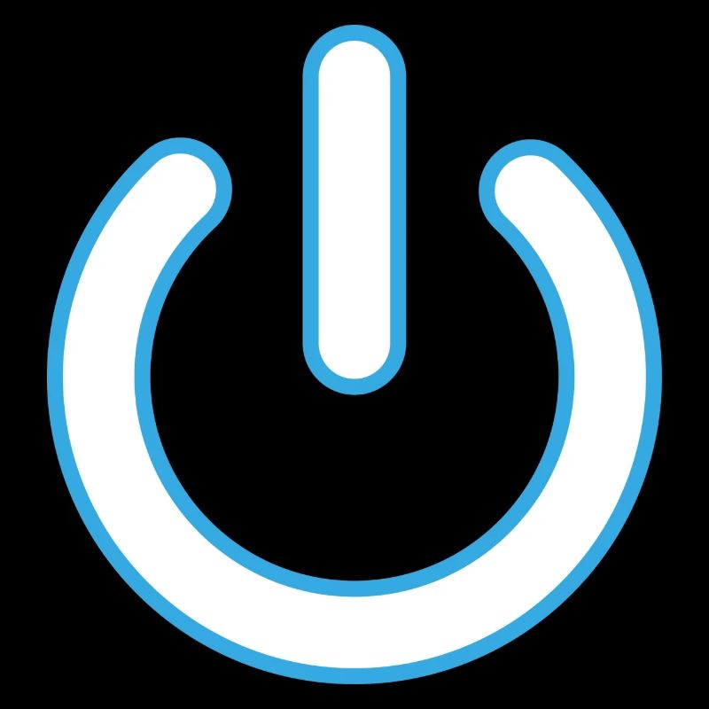 blauer Powerbutton