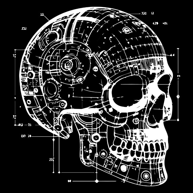 Futuristic 3D Skull