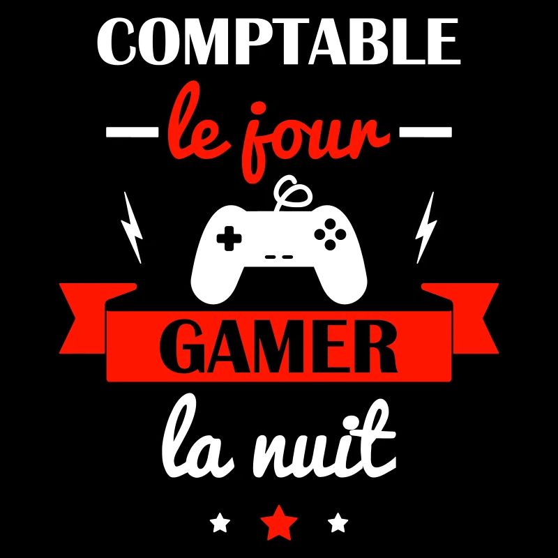 comptable le jour,gamer la nuit,cadeau comptable