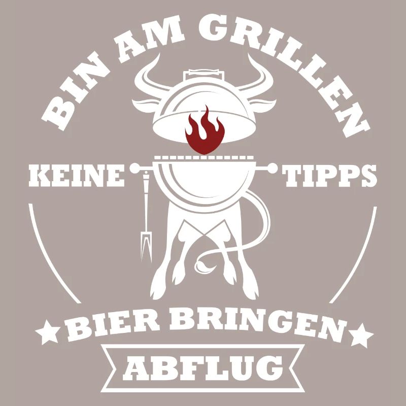 Grillkoch Spruch Logo Mit Kuh BBQ