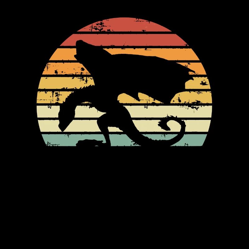 Dragon On A Retro Sun