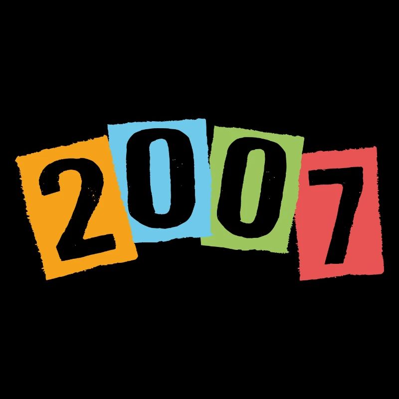 Born in 2007 – Birthday with big colorful numbers