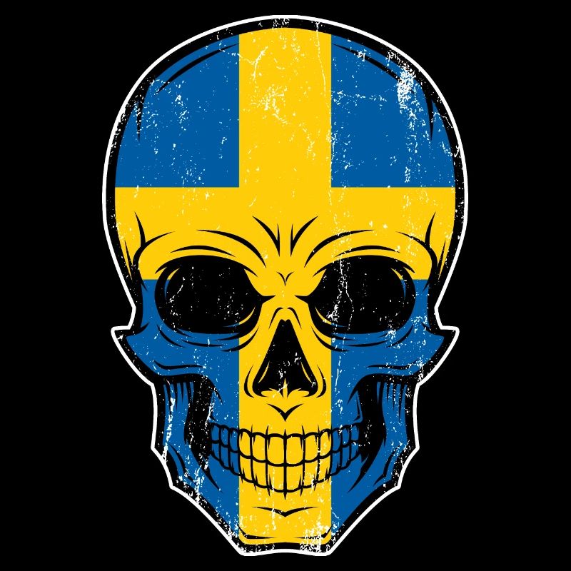 DRAPEAU SKULL SWEDEN