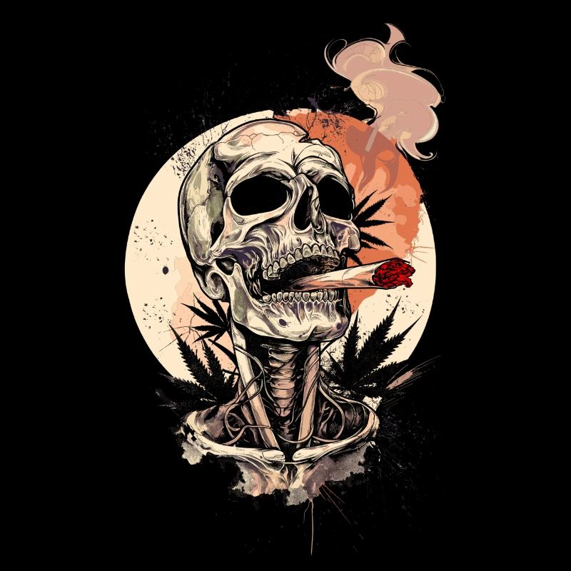 Stoner Stoner THC Biker Skull