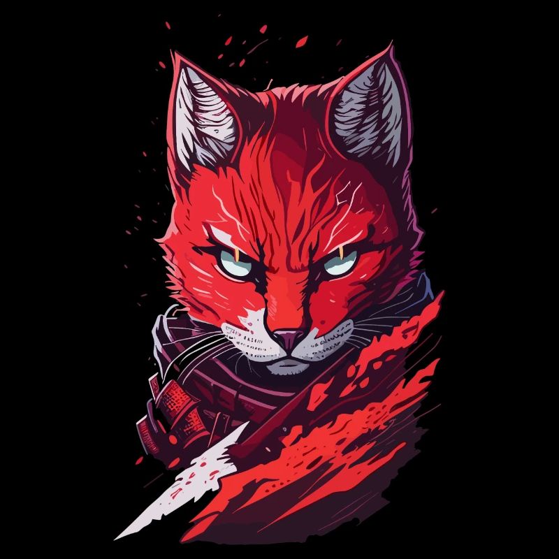 Cat Ninja Gloomy Evil Rage Grim Cat Mode