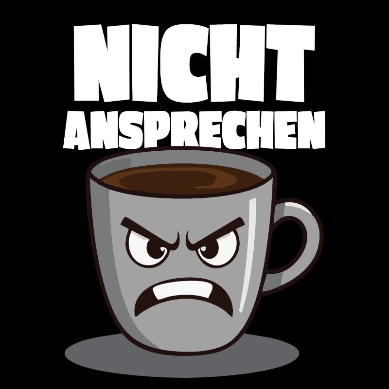 Grumpy Coffee Mug Illustration
