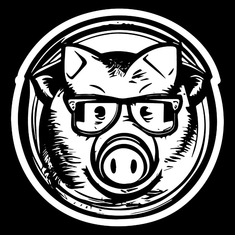 Nerd Pig - Funny Comic Design with Nerd Pig