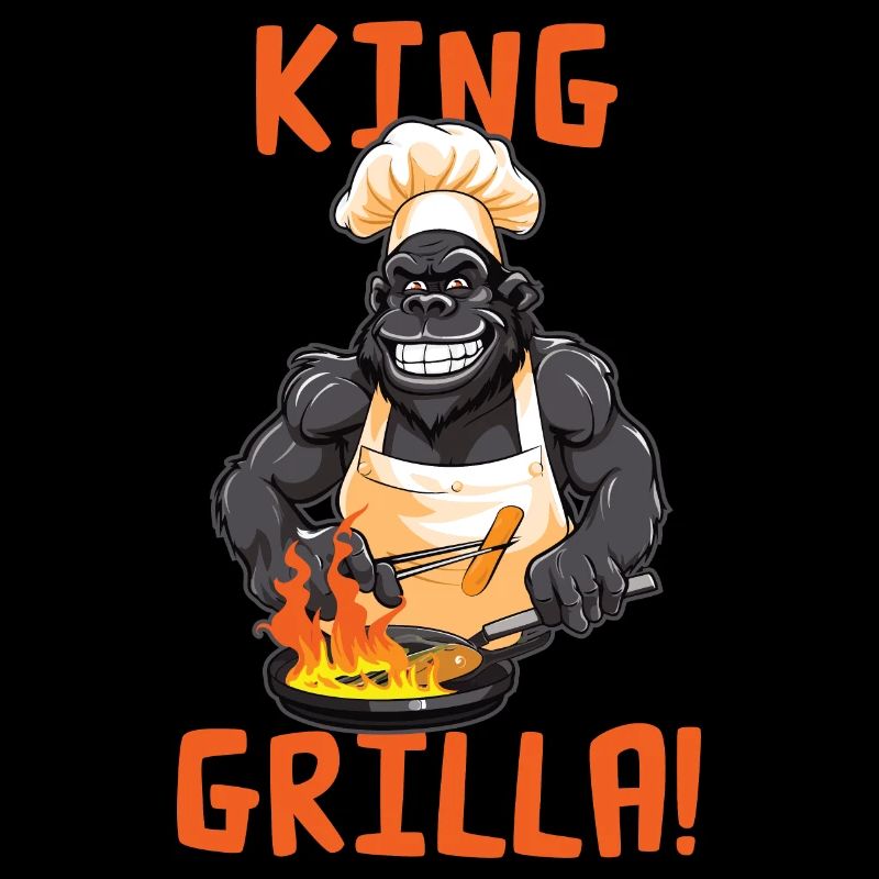 King Grilla - Lustiges Gorilla BBQ Design