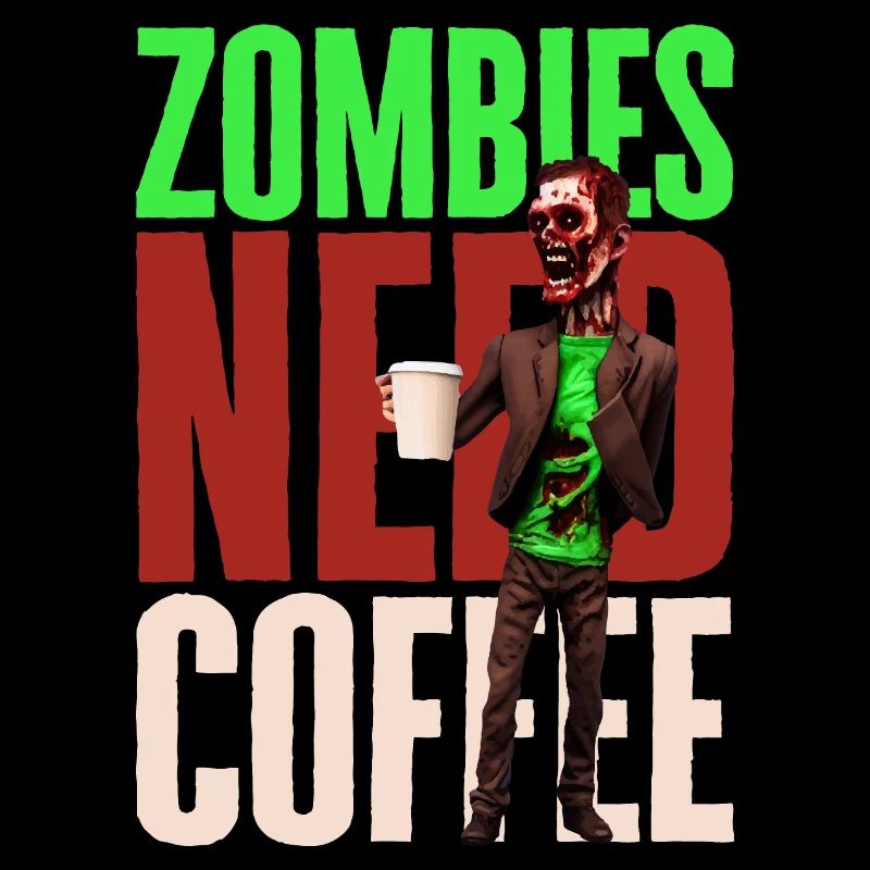Funny coffee design with zombie