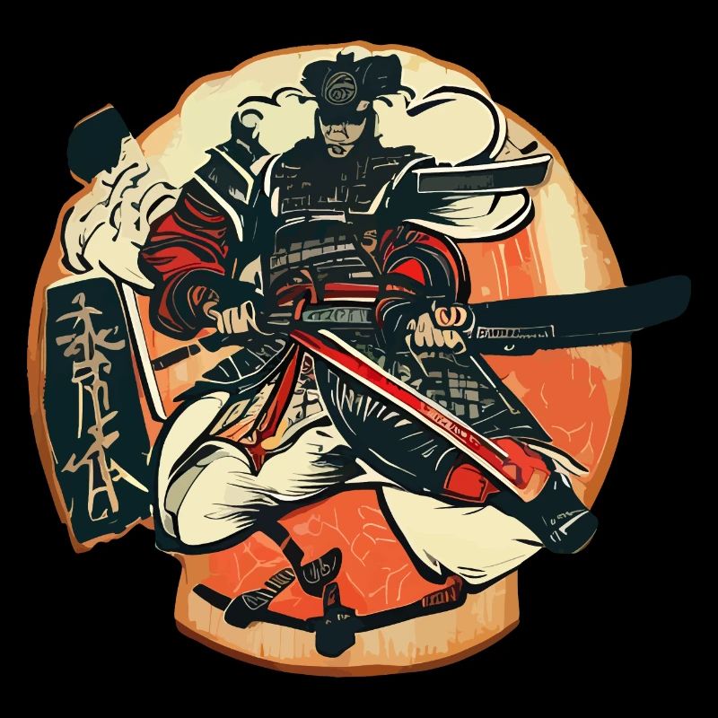 Coole Zeichnung eines Samurai