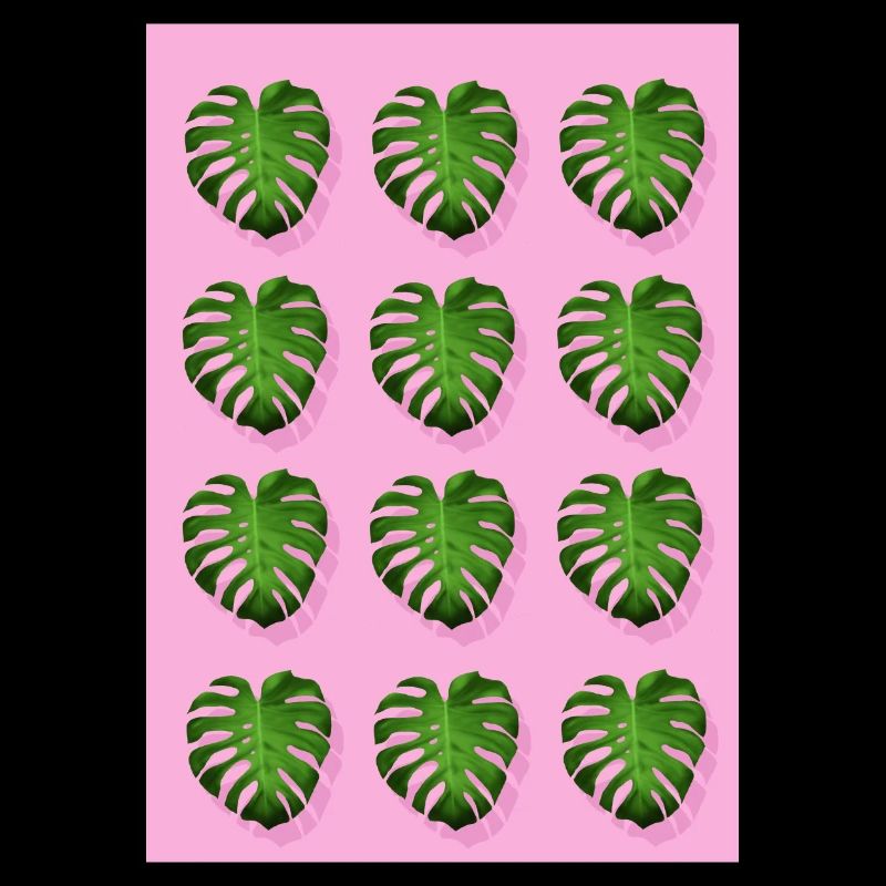 Rosa Monstera Tropisches Blatt