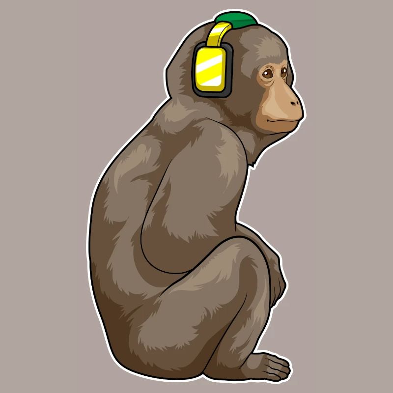 Affe Kopfhörer Musik