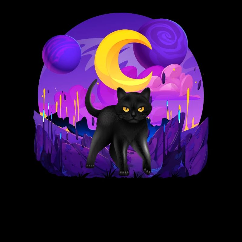 Galactic Cat Vintage Chat rétro Élégance intemporelle