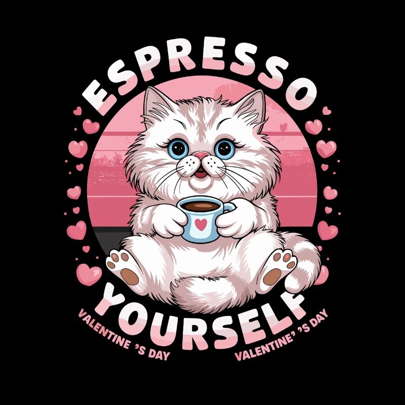 Conception de la Saint-Valentin de Espresso Yourself Chaton