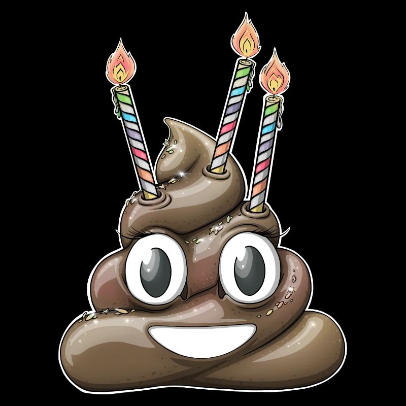Pile off Poo with three candles
