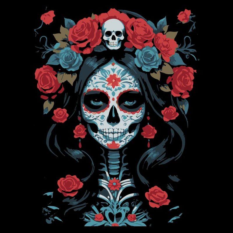 La Muerte - Wunderschönes Gothic Totenkopf Mädchen