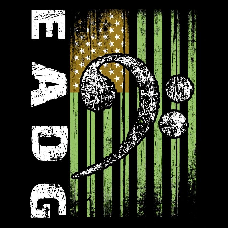 Notes de basse EADG avec drapeau américain