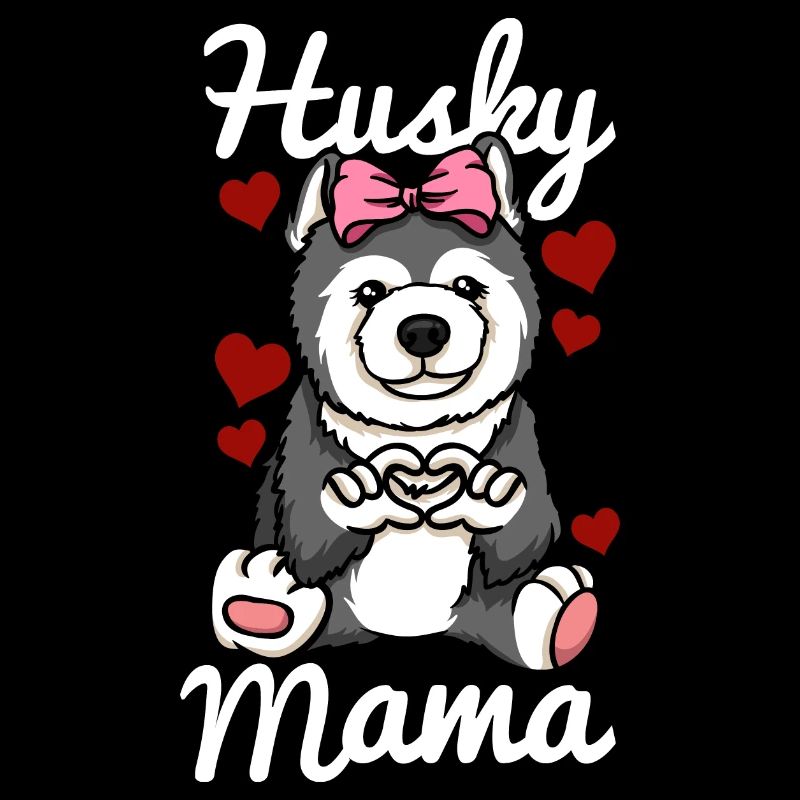 Husky Mama Herz Damen Mädchen Husky Hundemama