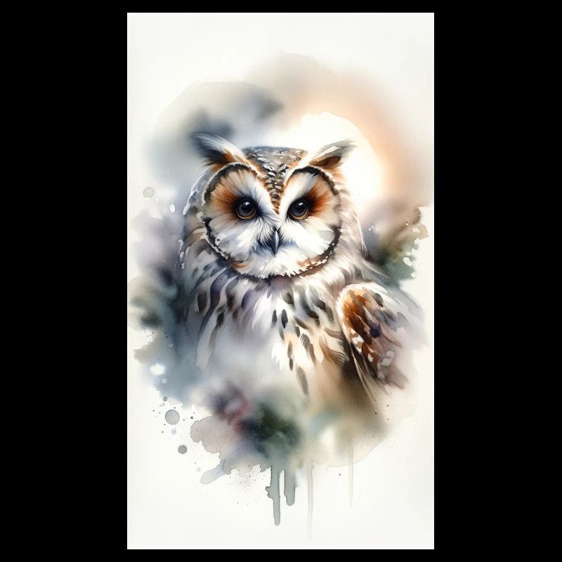 Eule im Aquarell