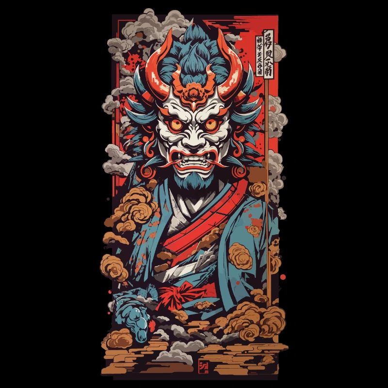 Oni Dämon Retro Japan Art