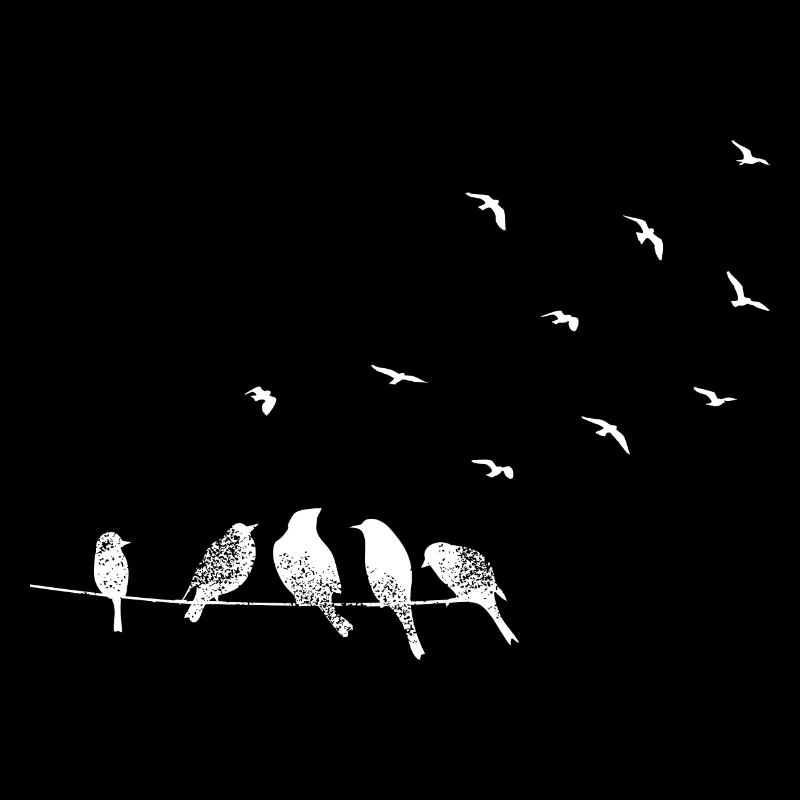 Migration des oiseaux en blanc