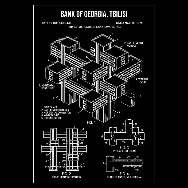 Conception du plan de la Banque de Géorgie à Tbilissi