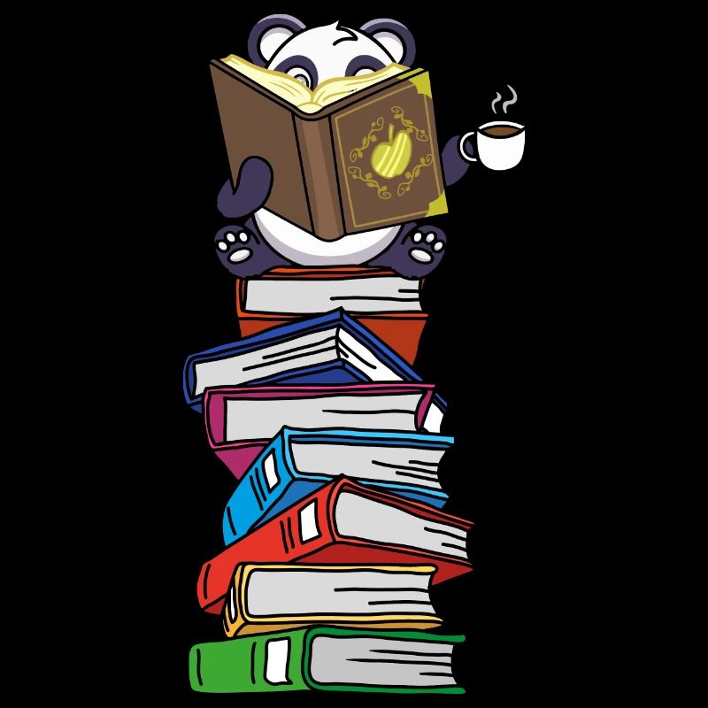 Panda books with coffee