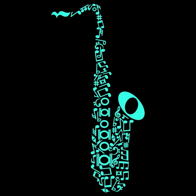 Saxophone saxophone composé de notes cadeaux
