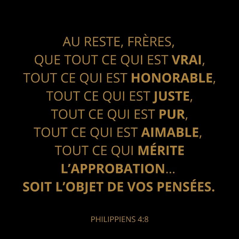 PHILIPPIENS 4:8 - VERSET DE LA BIBLE - Couleur or