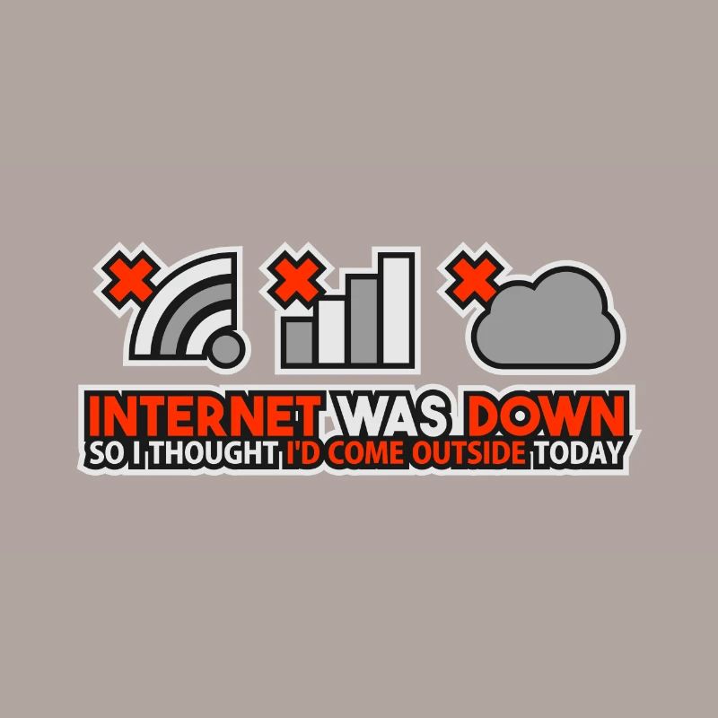 Internet Was Down - Offline Programmierer Computer