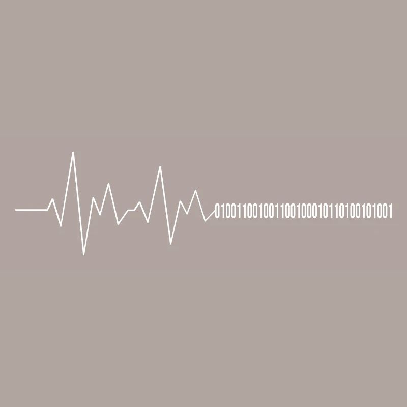 Computer scientist heartbeat binary code programmer