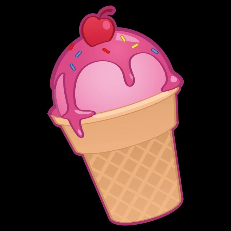 Süß Sorbet Kirsche Eis mit Cornet und Frucht