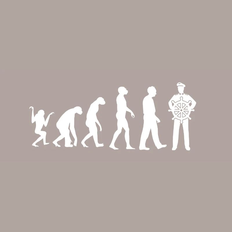 Evolution Monkey Stone Age Captain Ocean Gift
