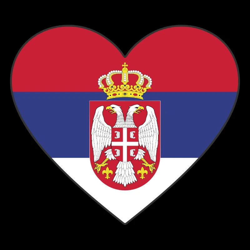 Cœur de drapeau de la Serbie