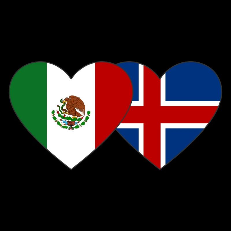 Mexiko Island Flagge Herz