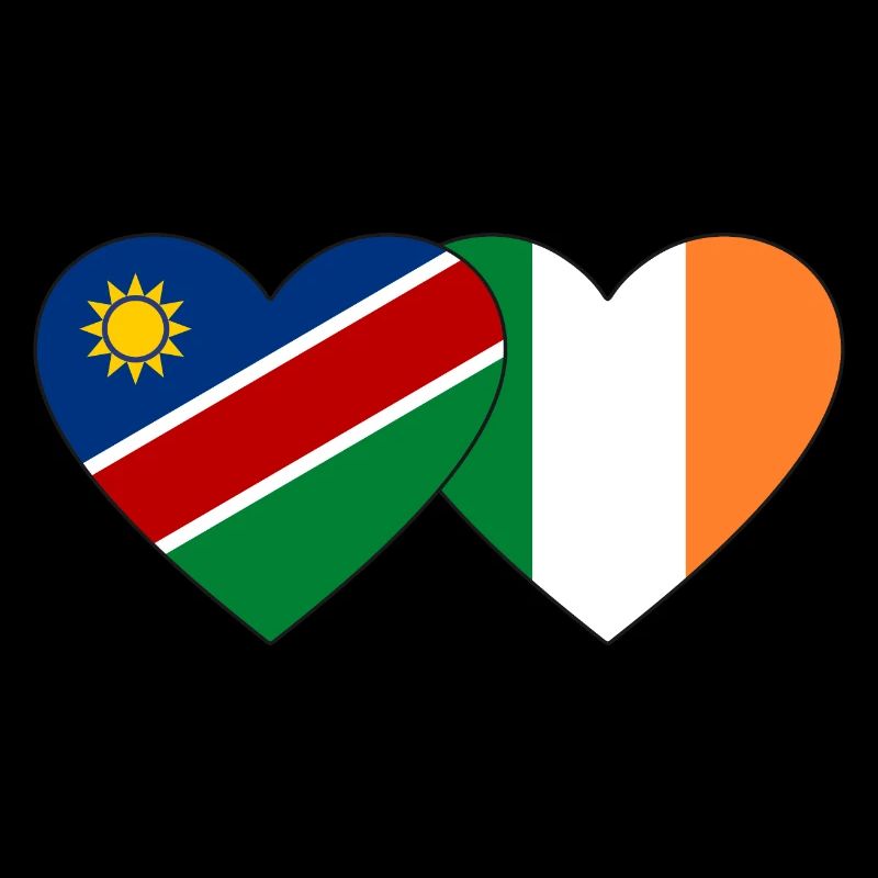 Namibia Ireland Flag Heart