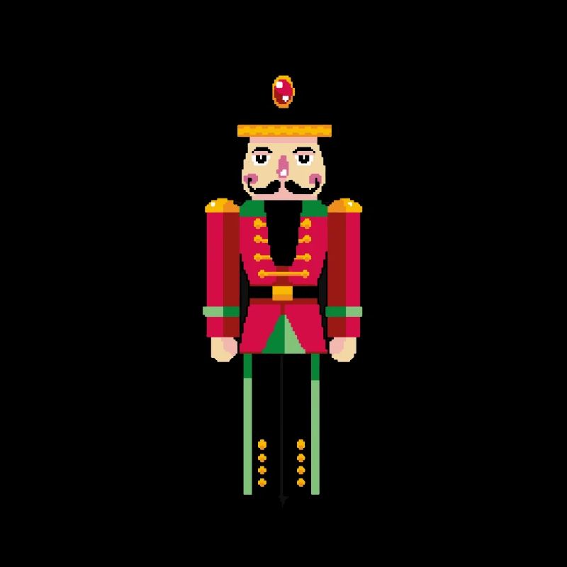 Nussknacker Pixel 8bit Weihnachten