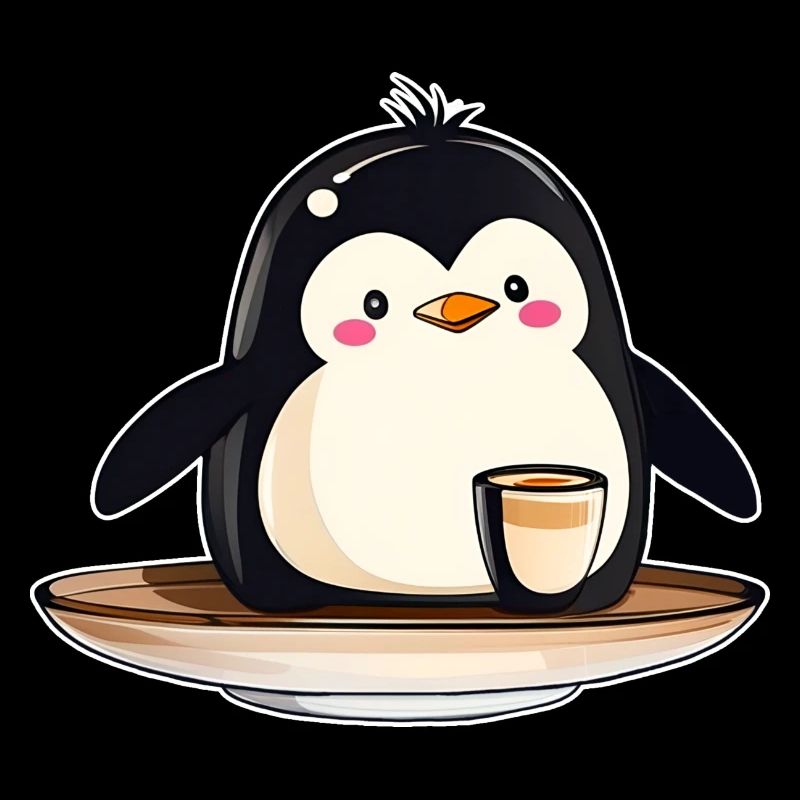 Cute Penguin with Coffee III