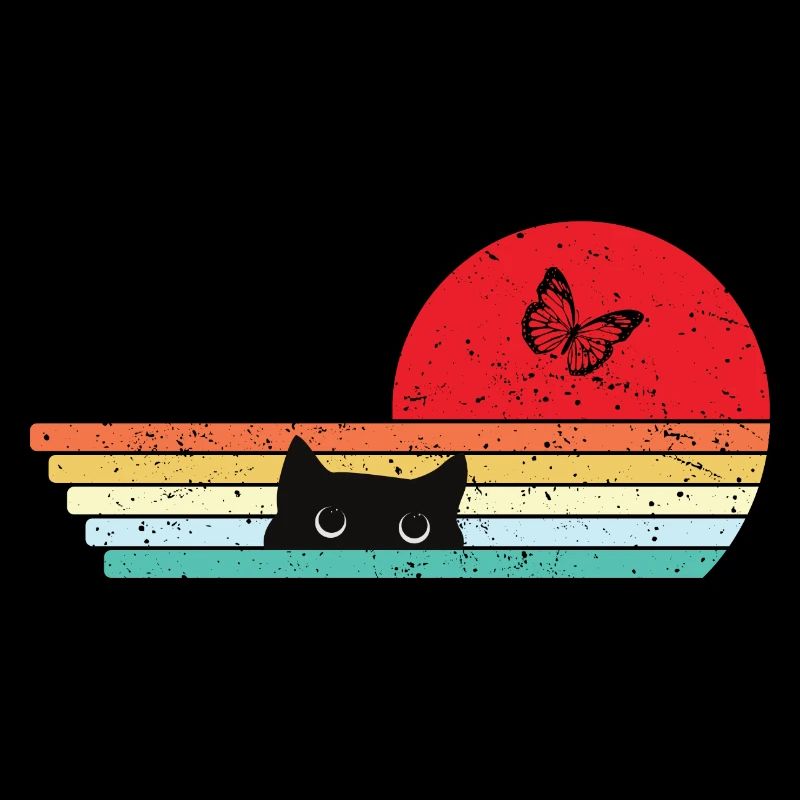 Chat mignon papillon