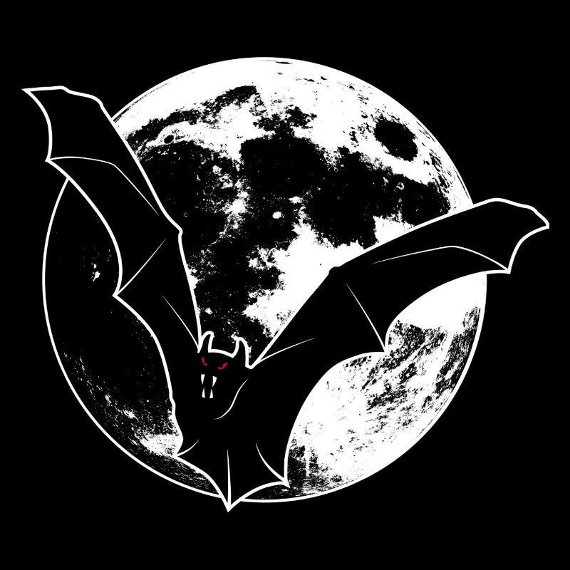 Fledermaus vor Mond