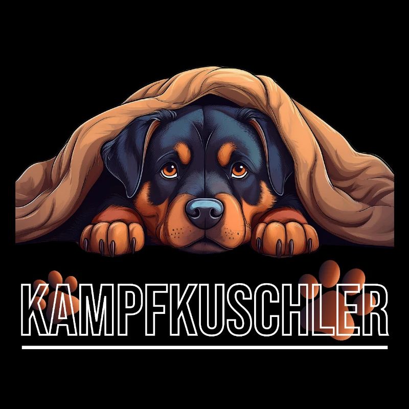 Rottweiler fighting cuddler with heart